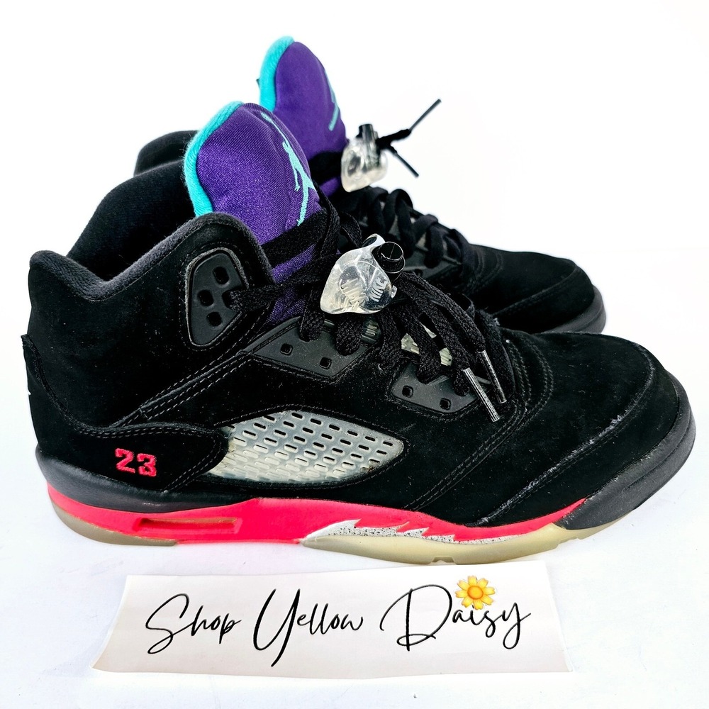 Jordan 5 Retro Top 3 Fire Red Metallic Silver Grape CZ2989-001 Sz 7Y - Sh762.2 - Picture 1 of 9